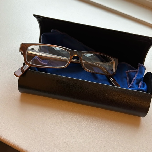 PRADA light brown rectangular eyeglass frames, excellent like new condition - Picture 1 of 8